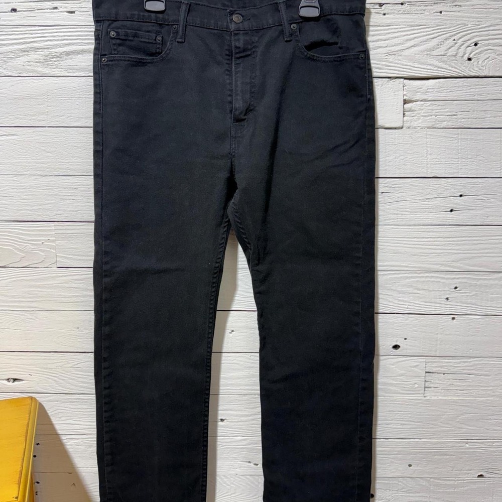 Levis 513 Slim Straight Jeans Mens 36x32 Black Denim Pants 05513-0604